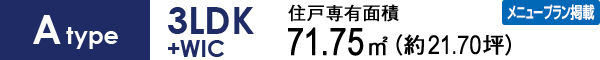 Atype 3LDK+WIC 71.75㎡