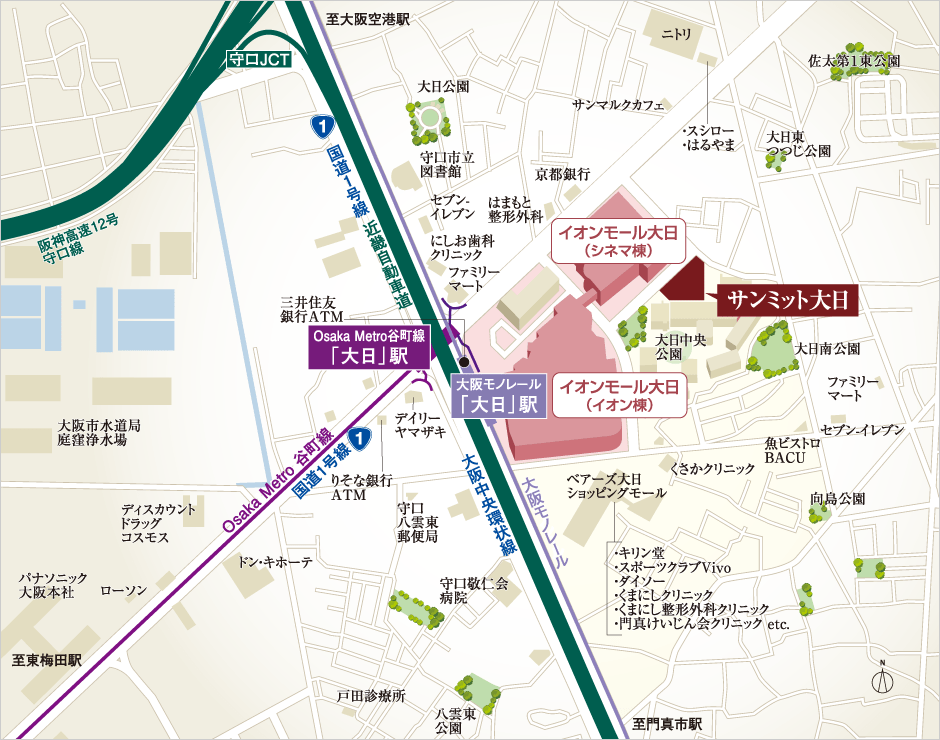 サンミット大日 周辺地図