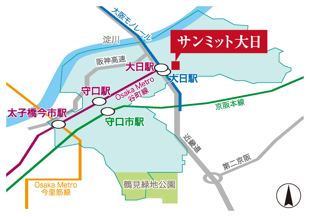 サンミット大日周辺図