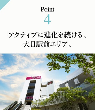 Point4　アクティブに進化を続ける、大日駅前エリア。