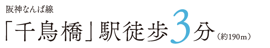 阪神なんば線「千鳥橋」駅徒歩3分（約190ｍ）