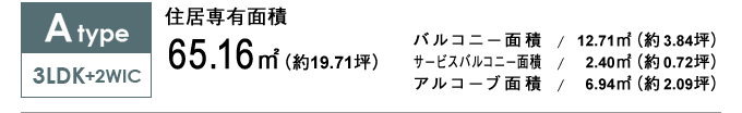 Atype 3LDK+2WIC 65.16㎡