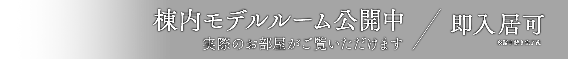 棟内モデルルーム公開中　即入居可