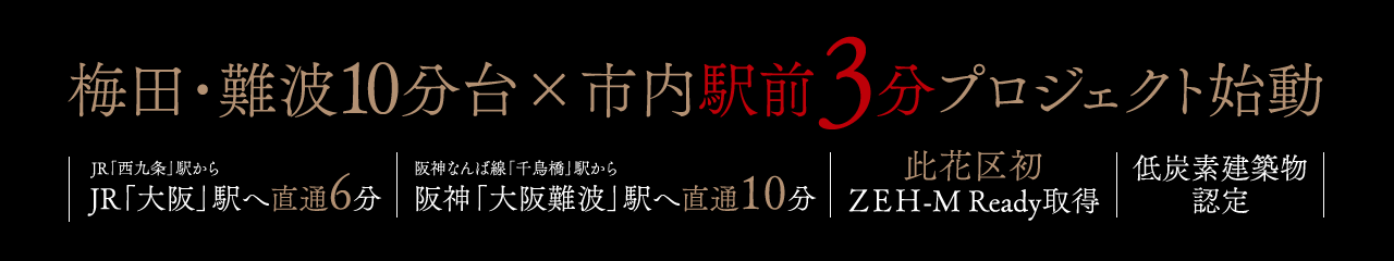 梅田・難波10分台×市内駅前3分プロジェクト始動