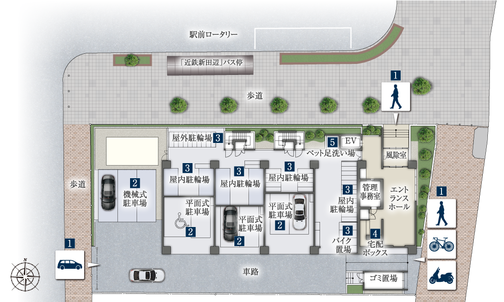 敷地配置イラスト