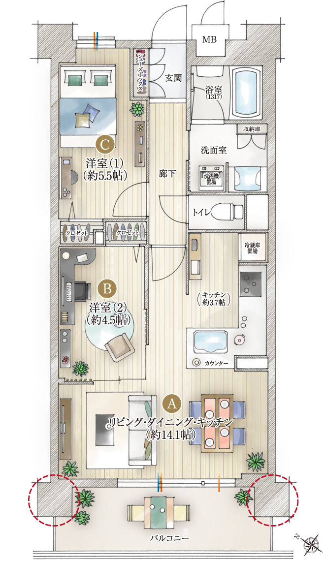 DINKs間取り図