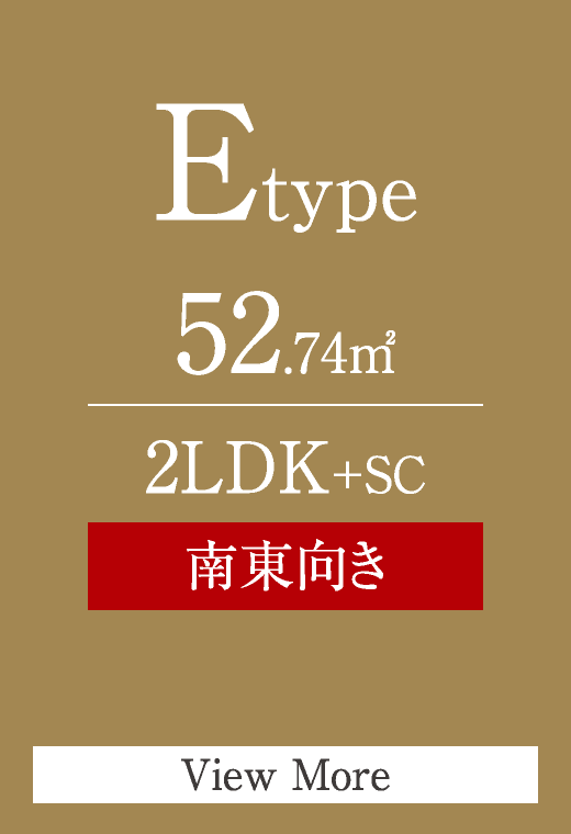 Etype　52.74㎡　2LDK+SC　南東向き