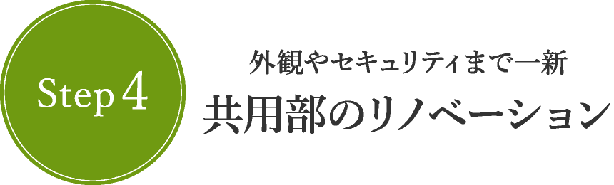 Step4　外観やセキュリティまで一新共用部のリノベーション