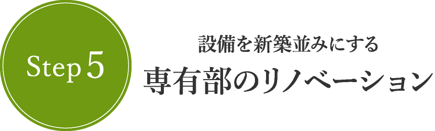 Step5　設備を新築並みにする専有部のリノベーション