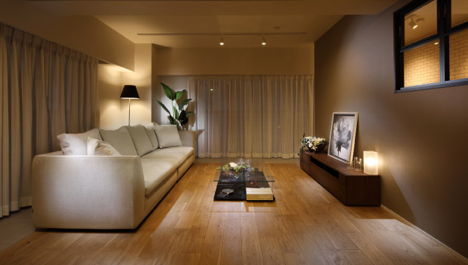 ワイドなリビングダイニング