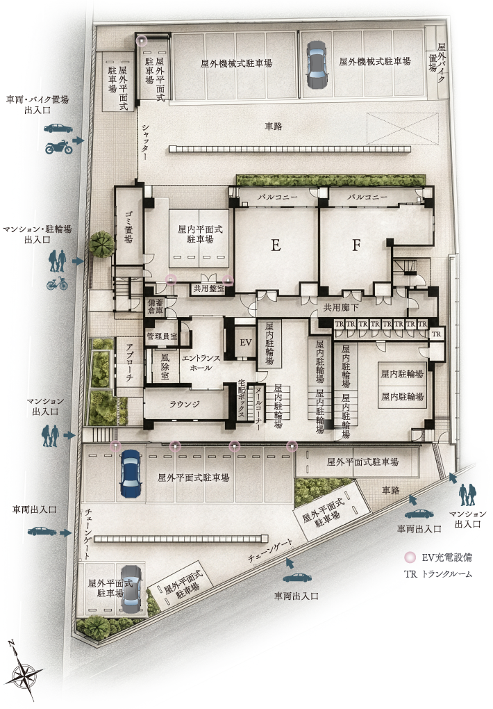 敷地配置図イラスト